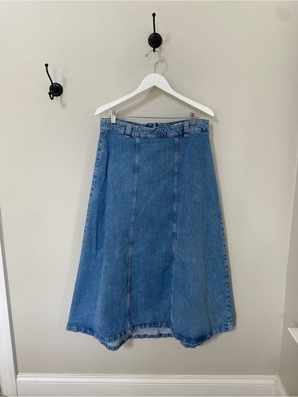 Zara Classic Blue Denim A-Line Skirt